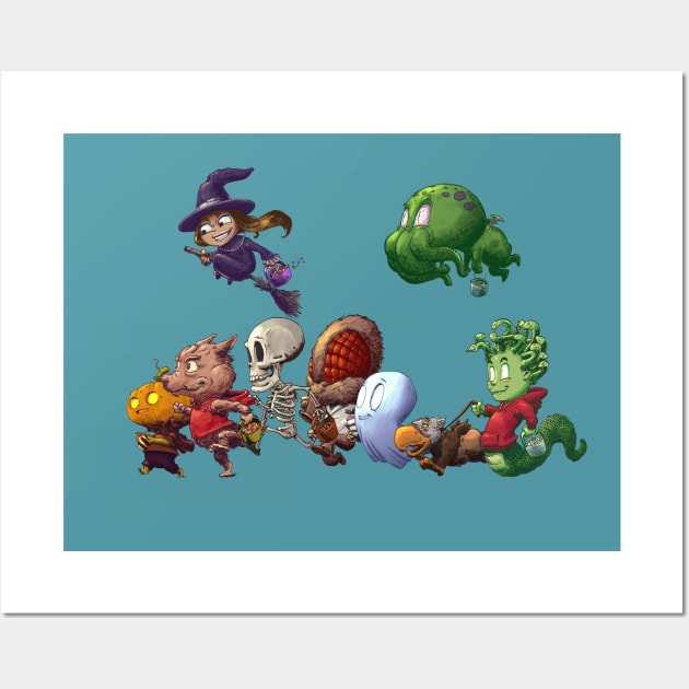 It's never too early for Halloween cute monsters trick or treat Wall Art by Carlos CD